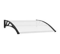 vidaXL Door Canopy Window Outdoor Awning Rain Shelter Black and Transparent PC