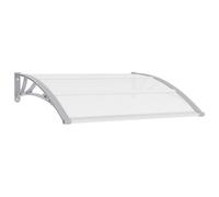 vidaXL Door Canopy Window Outdoor Awning Rain Shelter Grey and Transparent PC