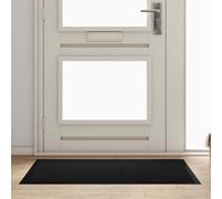 vidaXL Door Mat Black 120 x 80 x 1.2 cm Teddy Fabric