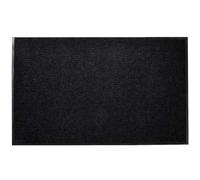 vidaXL Door Mat - Black Short Hairs Polyester Floor Mat with Non-Skid PVC Backing, 90 x 60 cm, Easy to Clean, Ideal for Home or Office Use.