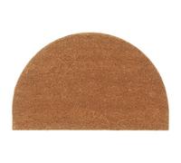 vidaXL Indoor/Outdoor Natural Brown Half Round Tufted Coir Doormat - Non-Slip PVC Backing, Easy Clean, 50x80 cm for Porch/Patio, 155601