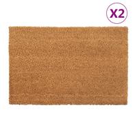 vidaXL Door Mats 2 pcs Natural 40x60 cm Tufted Coir