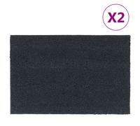 vidaXL Door Mats Floor Mat Indoor Entrance Mat 2 pcs Dark Grey Tufted Coir