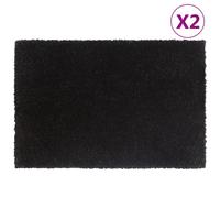 vidaXL Door Mats Floor Mat Outdoor Entrance Doormat 2 pcs Black Tufted Coir