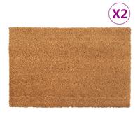 vidaXL Door Mats Floor Mat Outdoor Entrance Doormat 2 pcs Natural Tufted Coir