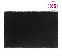 vidaXL Door Mats Floor Mat Outdoor Entrance Doormat 5 pcs Black Tufted Coir