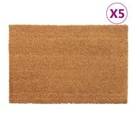 vidaXL Door Mats Floor Mat Outdoor Entrance Doormat 5 pcs Natural Tufted Coir