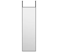 vidaXL Door Mirror Black 30x100 cm - Minimalistic Black Aluminium and Glass Mirror for Home Decor, Adjustable Hanging Door Mirror with Easy Installation