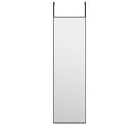 vidaXL Door Mirror Black 30x100 cm - Minimalistic Black Aluminium and Glass Mirror for Home Decor, Adjustable Hanging Door Mirror with Easy Installation