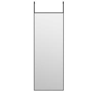 vidaXL Door Mirror Indoor Bathroom Decorative Standing Wall-mounted Hanging Make up Dressing Mirror Black 30x80 cm Glass and Aluminium