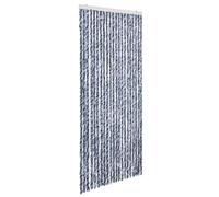 vidaXL Door Screen - Curtain with Polypropylene Chenille Strands, Adjustable Size 90x220cm, Blue White and Silver, Easy Installation and Care