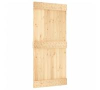vidaXL Barn Door 95X210cm Solid Wood Pine, Brown
