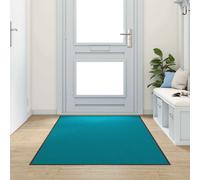 vidaXL Doormat Other Cyan and Black 120 x 250 cm Polyamide and PVC