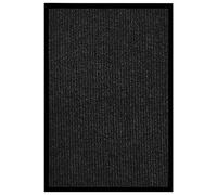 vidaXL Doormat Neutral Striped Anthracite - Polypropylene, Non-Slip Vinyl Backing, 80x120 cm