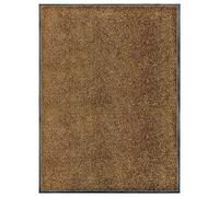 vidaXL Doormat - Indoor/Outdoor Use, Absorbent, Non-Slip PVC Backing, Machine Washable, Brown, 100% Polyamide, Size 120 x 90 cm