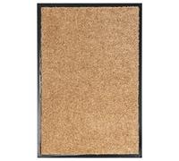 vidaXL Doormat Washable Cream | 40x60 cm Rectangular Mat | Indoor and Outdoor Use | Non-Slip PVC Backing | Tough Polyamide Fabric | Easy Wash