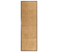 vidaXL Cream Doormat - 100% Polyamide, Machine Washable Indoor/Outdoor Long Thin Door Mat with Non-slip PVC Backing