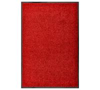 vidaXL Indoor and Outdoor Red Doormat - Washable, High Absorbency, Non-Slip PVC Backing, 60x90 cm, Fabric Material with Short Hair Design