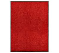 vidaXL Doormat - Thick Absorbent, Non-Slip PVC Backing, 90x120 cm, Red, Washable, Indoor/Outdoor, Polyamide Surface, Black Rim