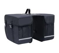 vidaXL Double Bicycle Bag for Pannier Rack Waterproof 35 L Black