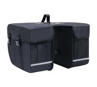 vidaXL Double Bicycle Bag for Pannier Rack Waterproof 35 L Black Storage Bag