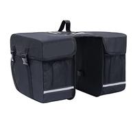 vidaXL Double Bicycle Bag for Pannier Rack Waterproof 35 L Black