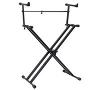 vidaXL Double Braced Keyboard Stand Heavy Duty Music Instrument Stand Rack Digit