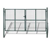 vidaXL Double Door Fence Gate Powder-Coated Steel UK
