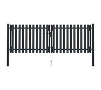 vidaXL Double Door Fence Gate Steel 300x75 cm Anthracite