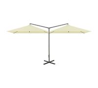 Double Parasol with Steel Pole Outdoor Umbrella Garden Canopy Shade vidaXL