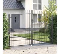 vidaXL Double Gate with Lock Woerden Grey 299.5 x 249.5 cm Steel