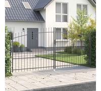 vidaXL Double Gate with Lock Woerden Grey 400 x 224.5 cm Steel