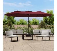 vidaXL Double-Head Garden Parasol Bordeaux Red 449x265 cm