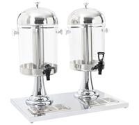 vidaXL Double Juice Dispenser Stainless Steel 2 x 8 L