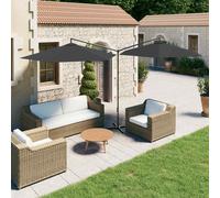 vidaXL Double Parasol with Steel Pole Anthracite 600 cm UK HOT