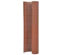 vidaXL Double-Sided Garden Fence 110x300cm - Versatile PVC Fence for Defining Garden Spaces and Providing Sun and Wind Protection - Brown