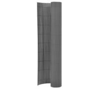 vidaXL PVC Garden Fence, Double-Sided, Weather-Resistant, UV-Resistant, Easy-to-Cut and Install - Grey, 90x400 cm