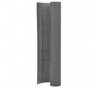 vidaXL Double-Sided Garden Fence in Grey PVC - Versatile Outdoor Divider, Windbreak, Sunscreen, Privacy Screen, for Garden, Pathway, Driveway - 110x500cm