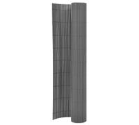 vidaXL Double-Sided Grey PVC Garden Fence/Blind - 110x400 cm Weather-Resistant Privacy Screen/Windbreak for Outdoor Spaces