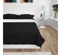 vidaXL Double-sided Quilted Bedspread 170x210 cm Black and White