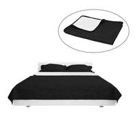 vidaXL Double-sided Quilted Bedspread 170x210cm Black and White Bedding Cover
