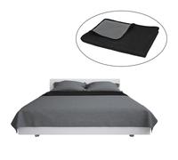 vidaXL Double-sided Quilted Bedspread 230x260cm Grey and Black Bedding Cover