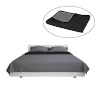 vidaXL Double-sided Quilted Bedspread 230x260cm Grey and Black Bedding Cover vid