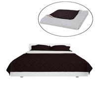 vidaXL Double-sided Quilted Bedspread Beige and Brown 230x260cm Bed Linen