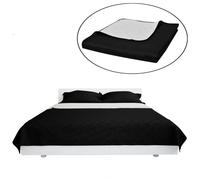vidaXL Double-sided Quilted Bedspread Black/White 220x240cm Bedding Duvet