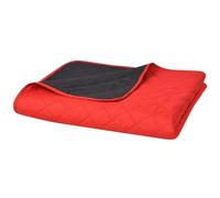 vidaXL Double-sided Quilted Bedspread Red and Black 170x210 cm Machine Washable
