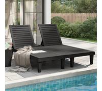 vidaXL Double Sun Lounger Black 155x138x83 cm Polypropylene