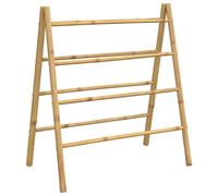 vidaXL Double Towel Ladder with 4 Rungs Towel Holder Blanket Towel Rack Bamboo