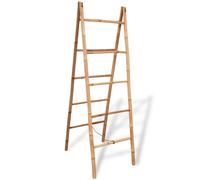 vidaXL Double Towel Ladder with 5 Rungs Bamboo 50x160 cm Bathroom Rack Holder