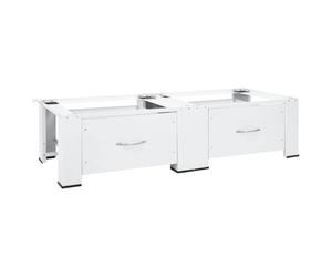 vidaXL Double Washing Machine Pedestal with Drawers White